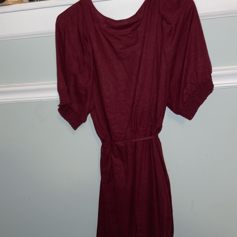 Burgundy woman’s plus dress